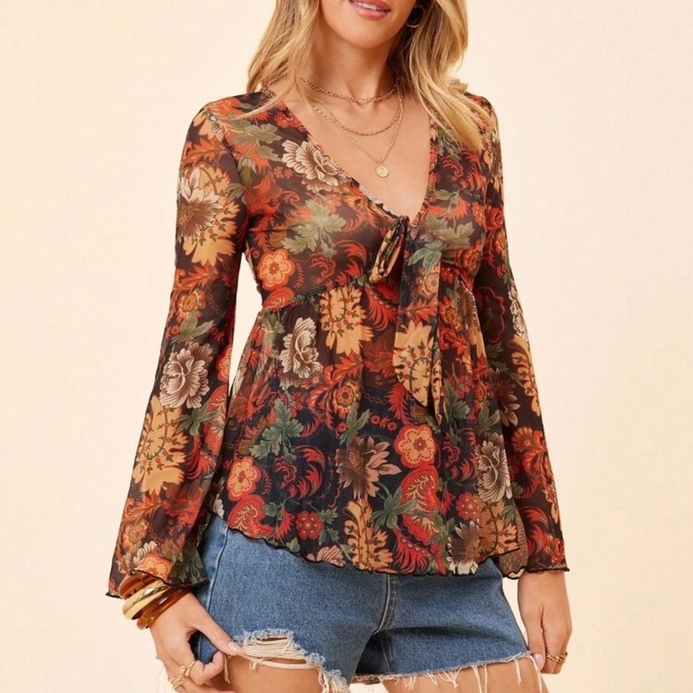 Chic Nation Multicolor Floral Blouse